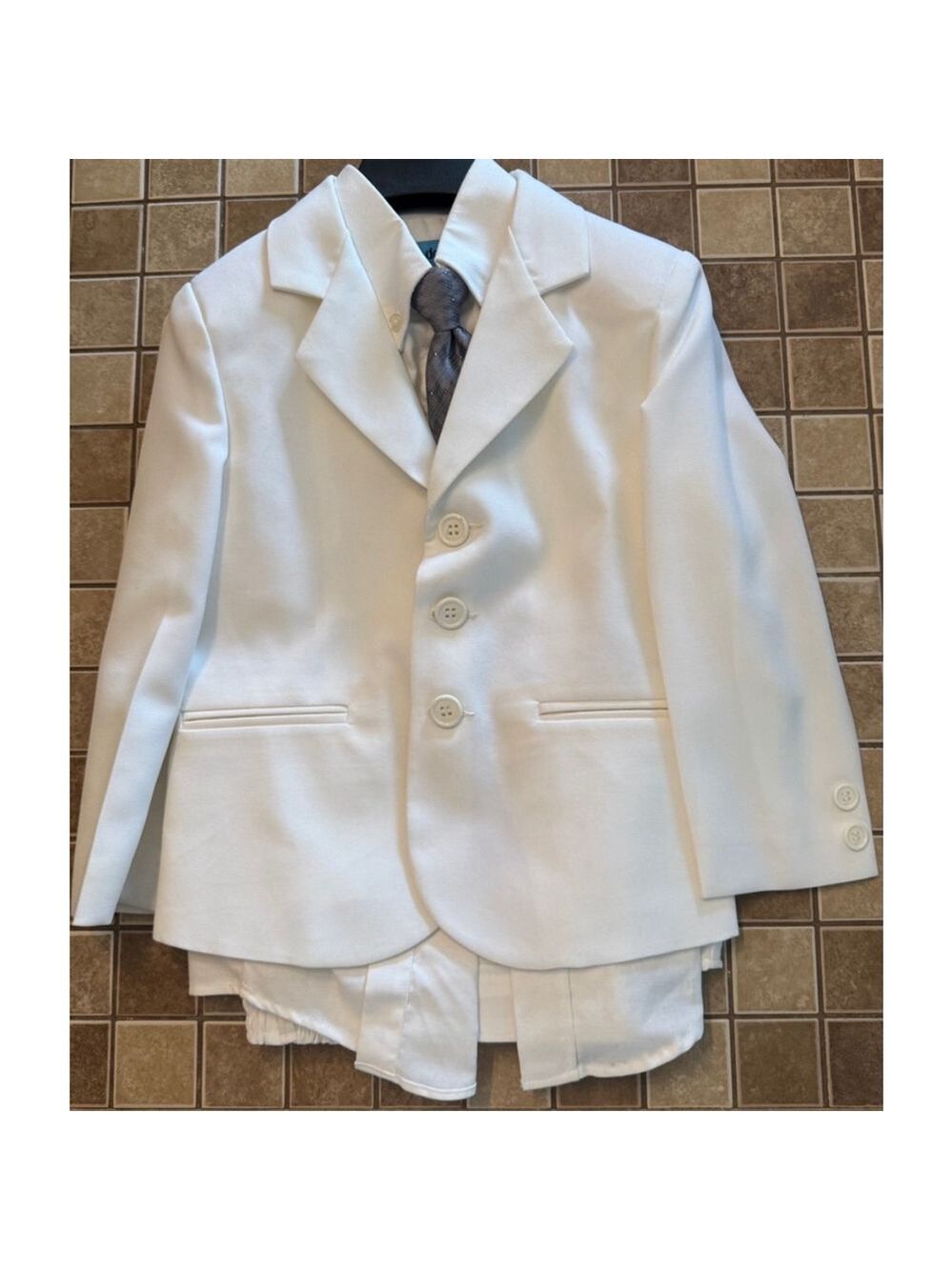Boys Green Dog Suit White Size 5
